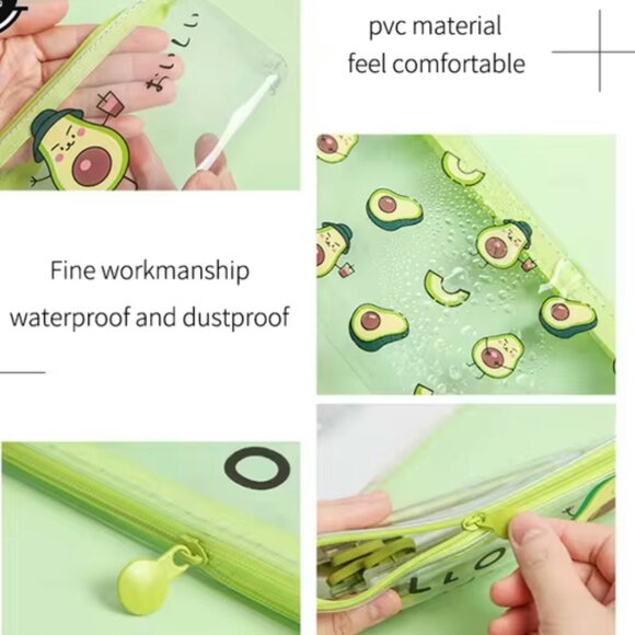 Avocado Transparent Zipper Pouch Pencil Bag - Picture 2 of 4